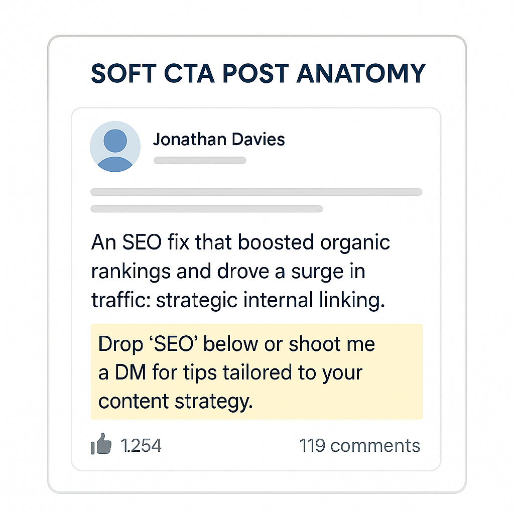 An example of a soft CTA in LinkedIn posts