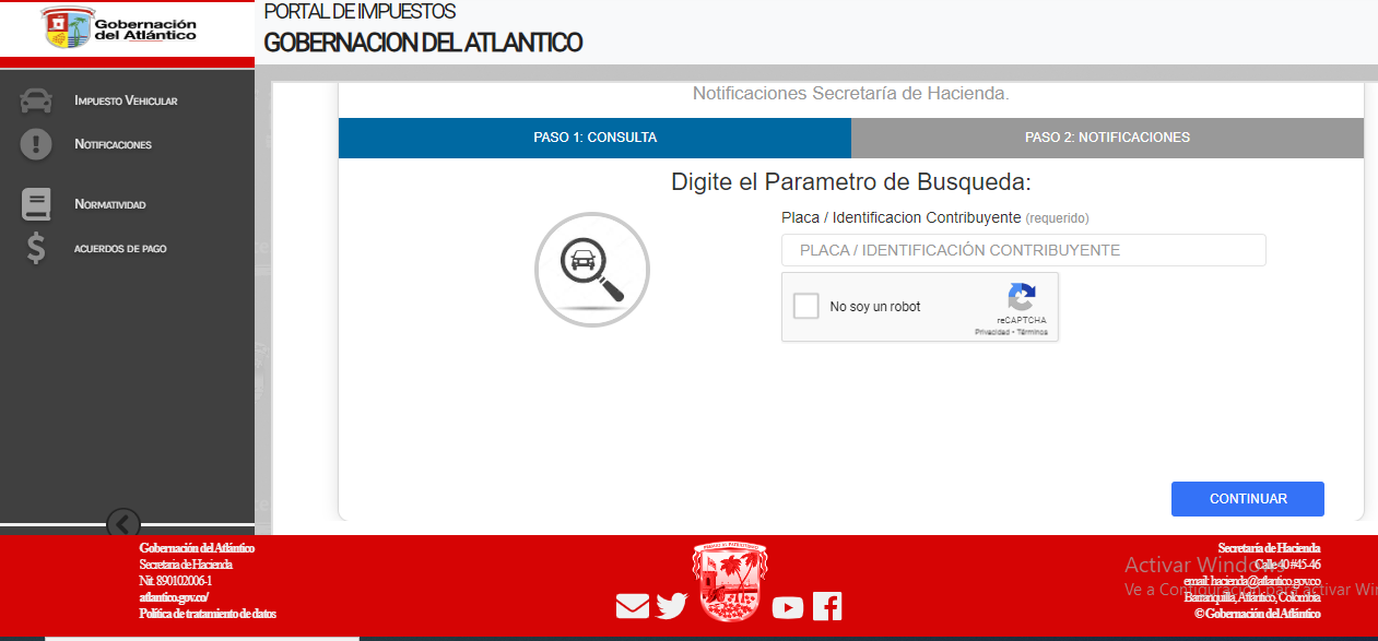 Plataforma principal para pagar los impuestos en el Atlántico 2025.