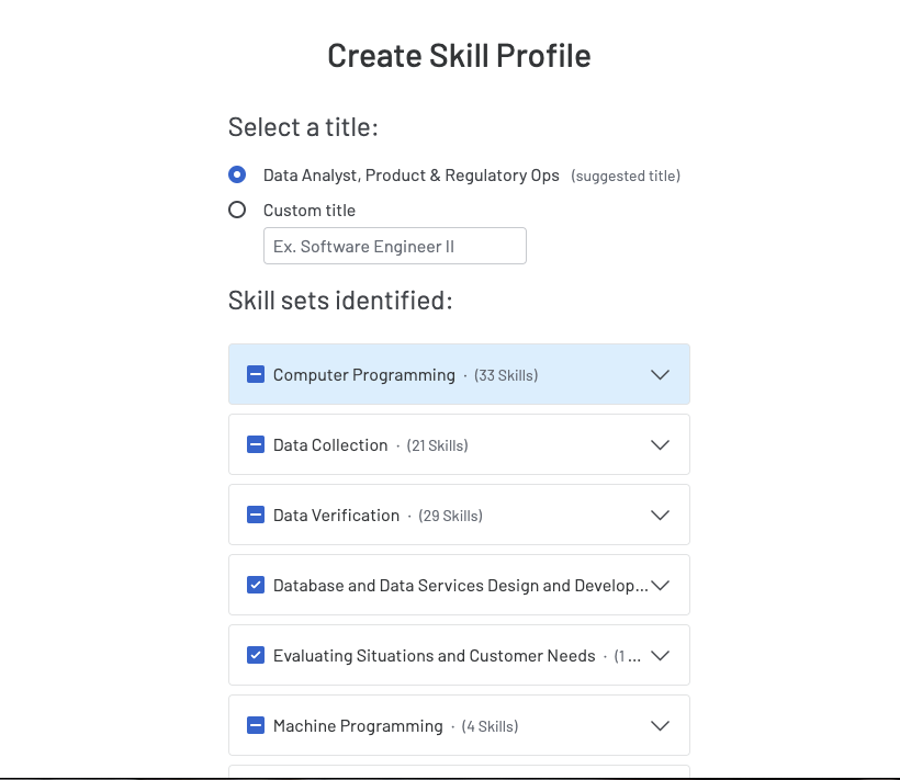 Building Skill Profiles