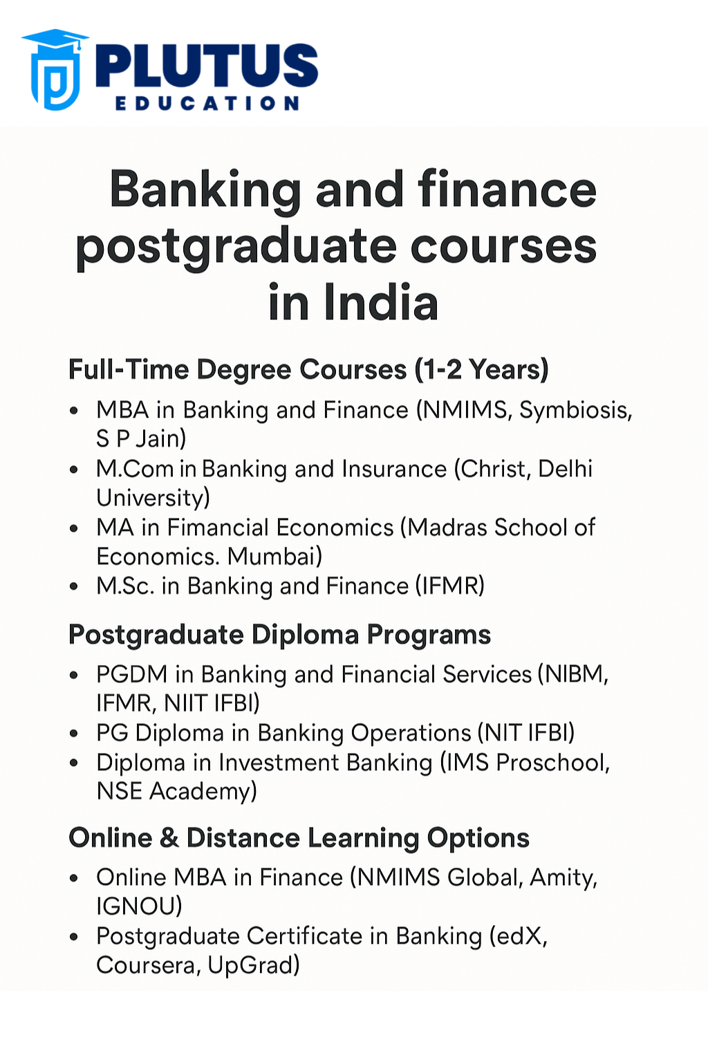 Banking and Finance Postgraduate Courses