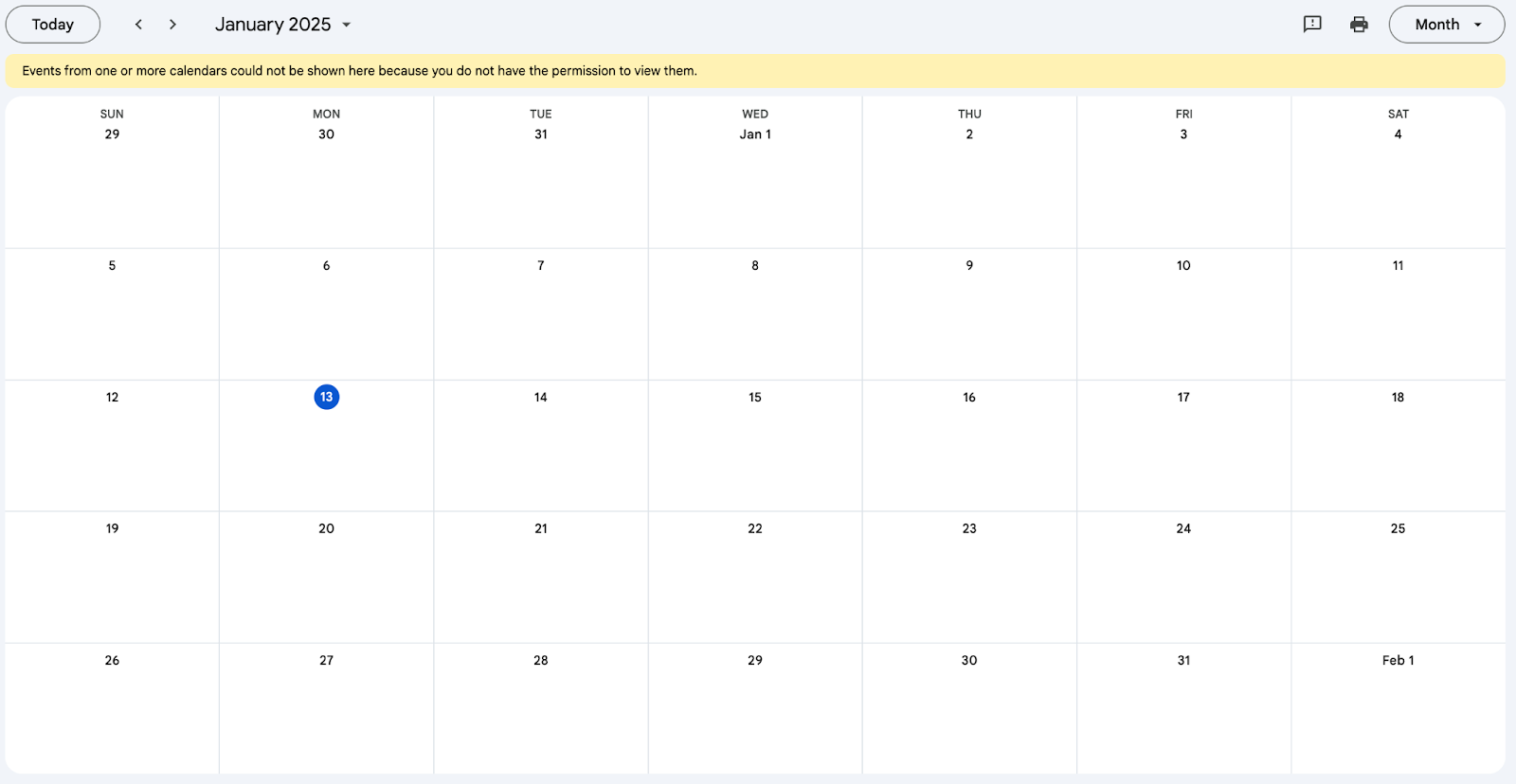 public view of google calendar