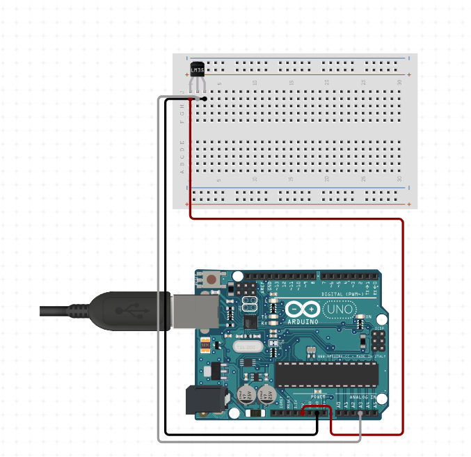 Interfacing Arduino Uno with Lm35 sensor