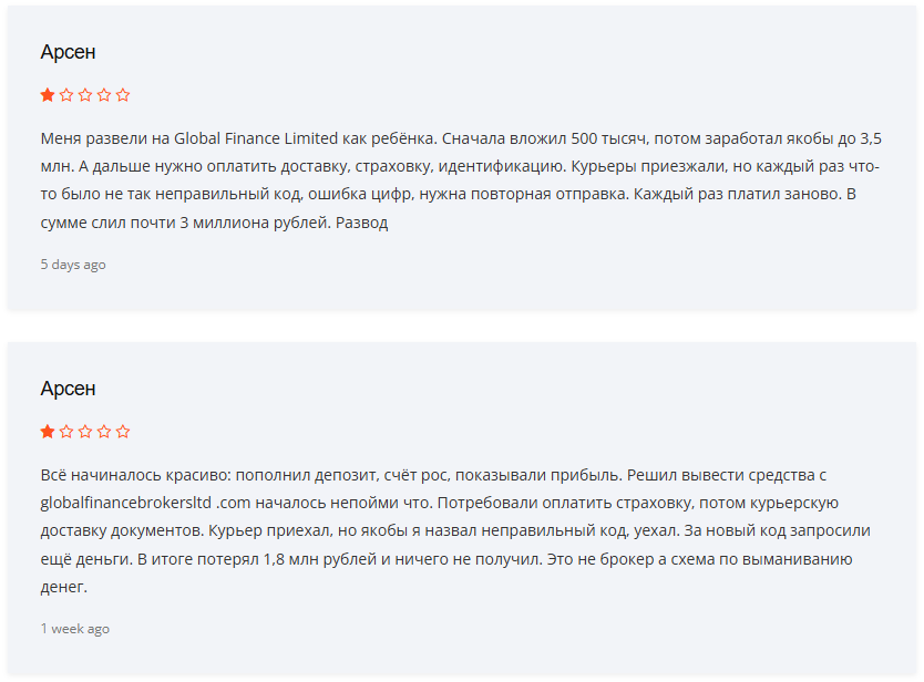 globalfinance.company отзывы