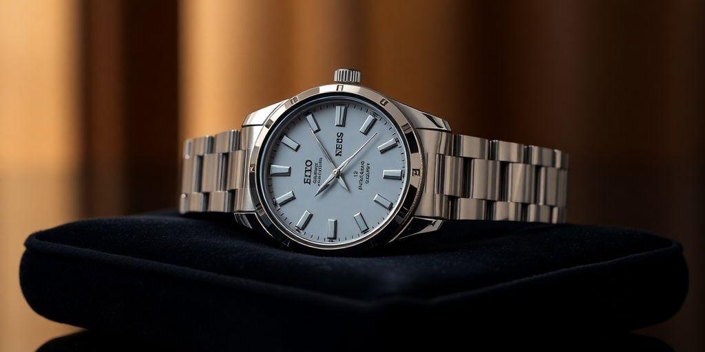 Elegant Seiko watch on velvet, showcasing luxury and design.