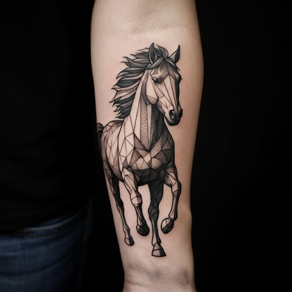 Geometric Horse Tattoos