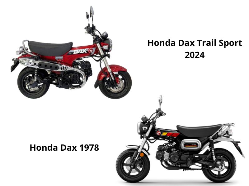 Thiết kế ngoại thất Honda Dax Trail Sport 2024 mềm mại, uyển chuyển hơn so với Dax 1978