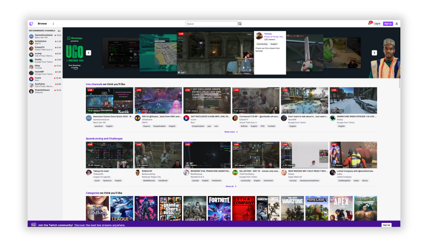 Best native live streaming apps: Twitch