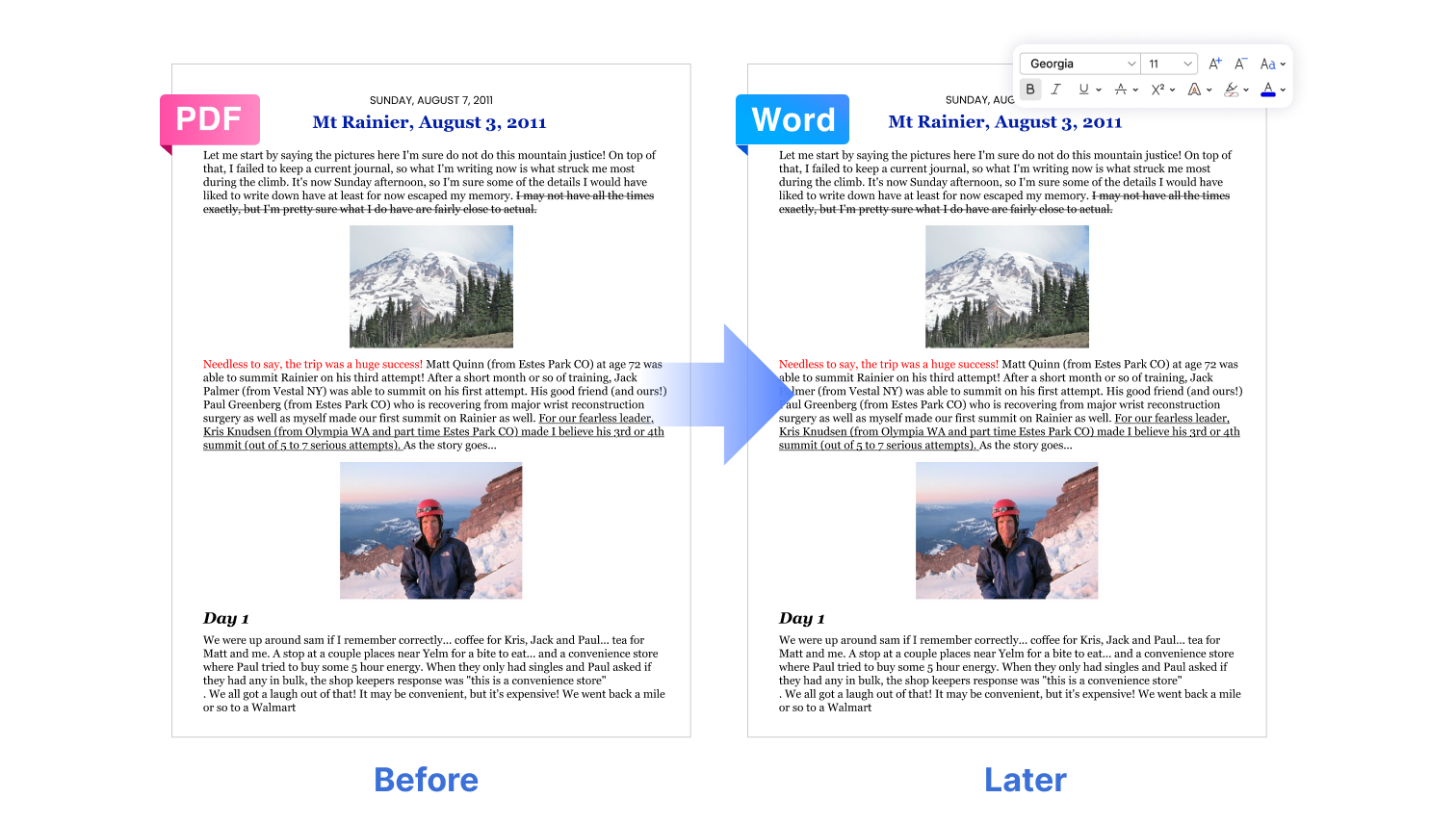 pdf font and text test report
