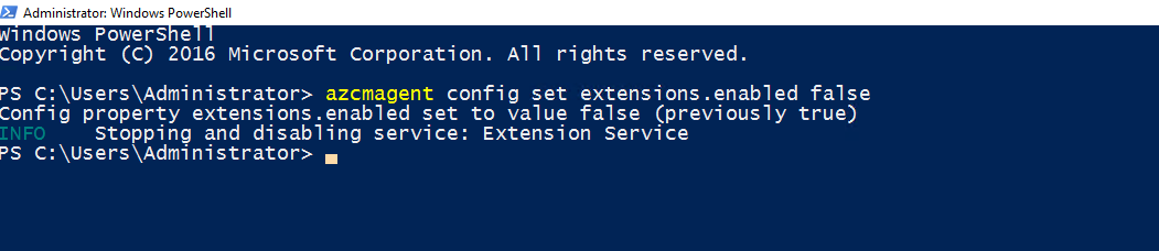 Configure Azure Arc agent extensions in Windows