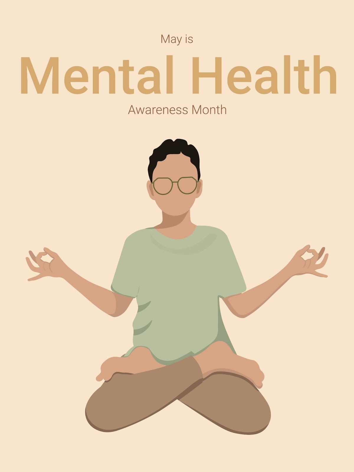 Person sitting in a meditative pose. 