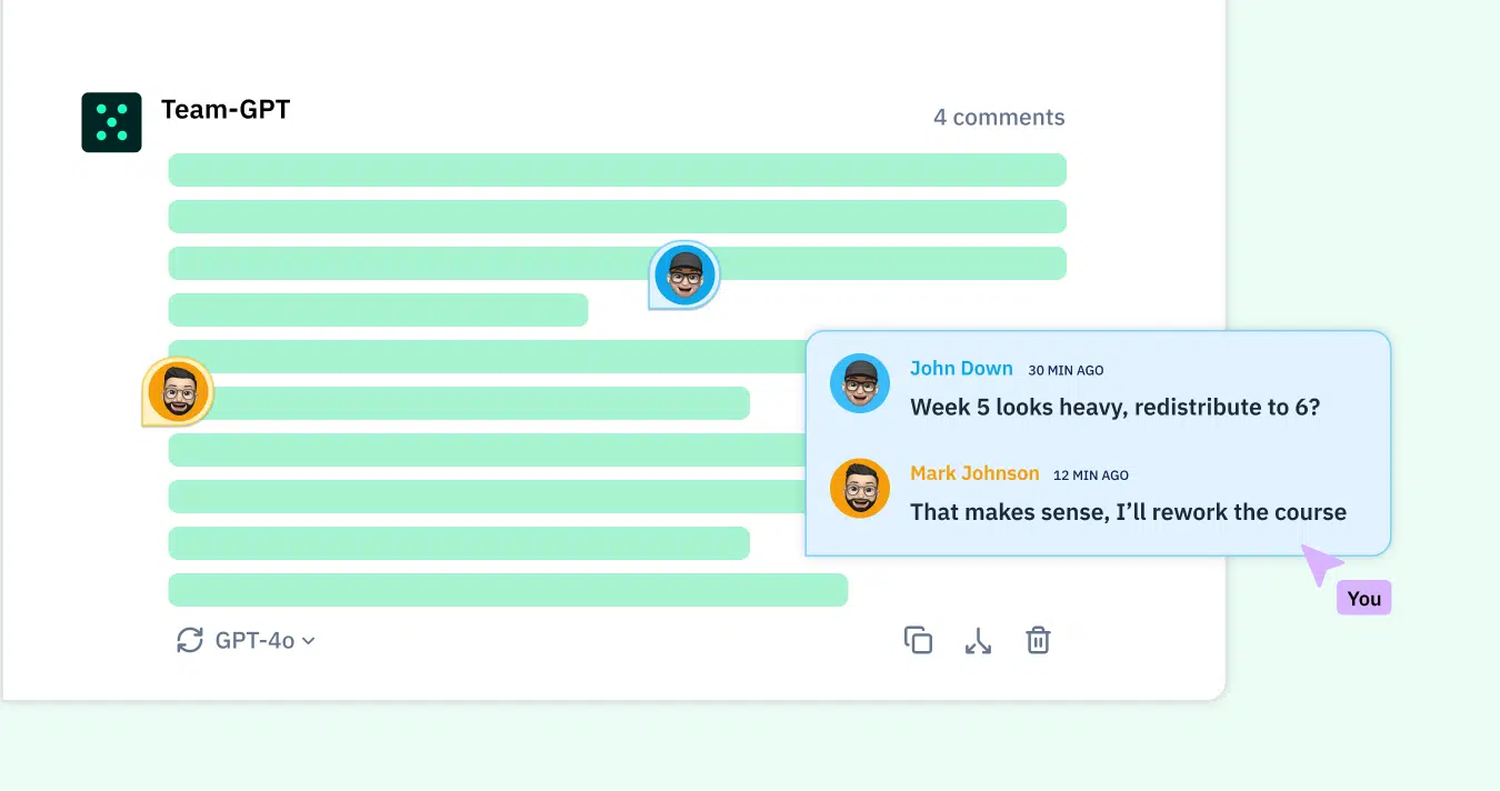 Team-GPT's assignment feedback interface