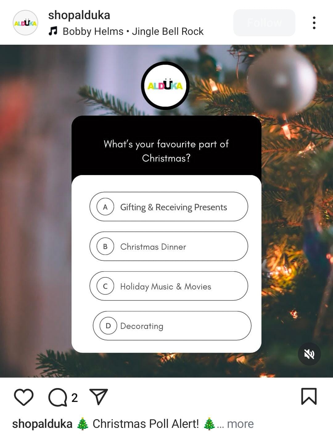 Interactive Christmas social media posts