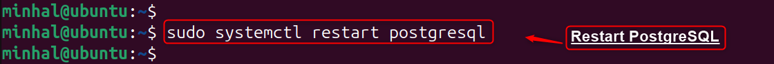 sudo systemctl restart postgresql