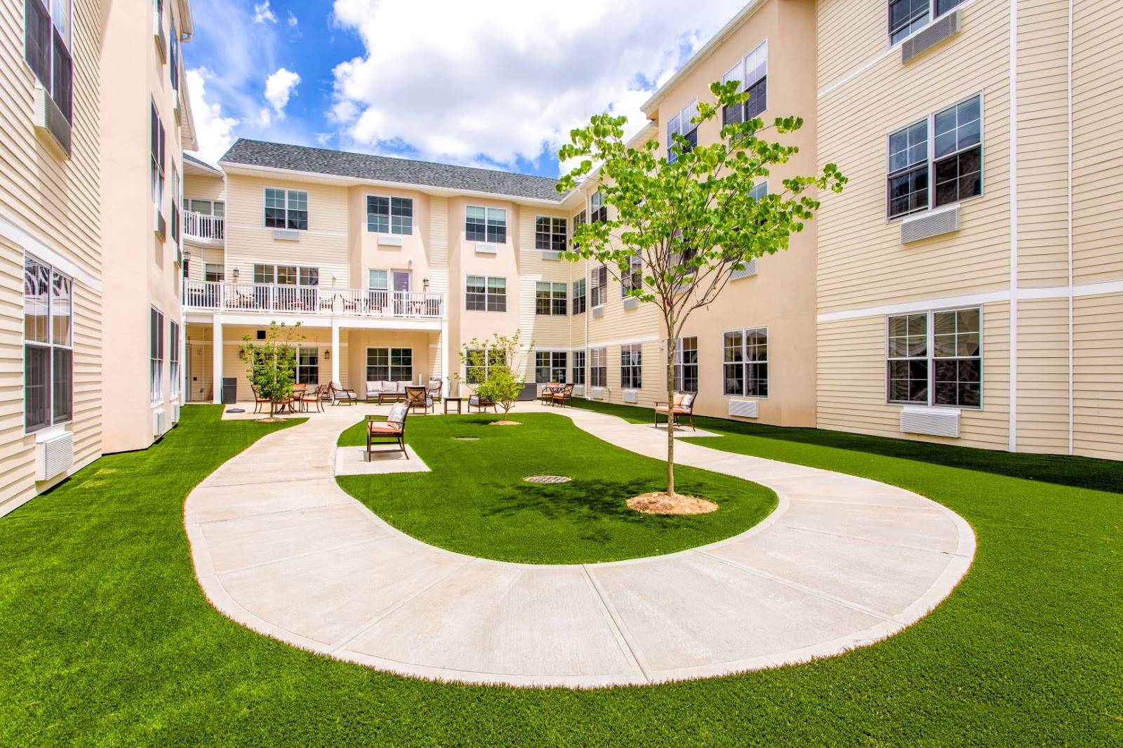 Village Green's outdoor courtyard