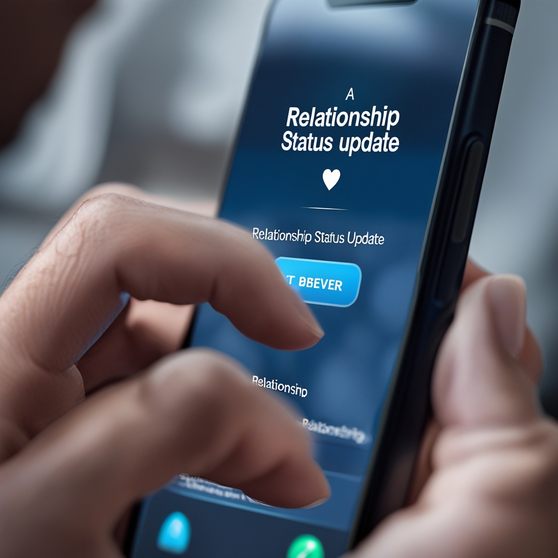 A mobile screen showing a relationship status notification