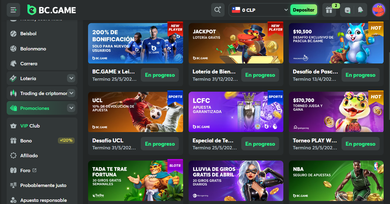Código promocional BC.GAME ofertas