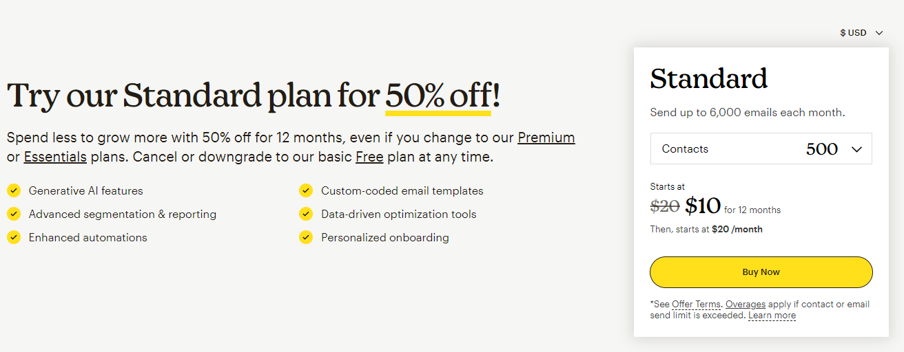 Mailchimp pricing