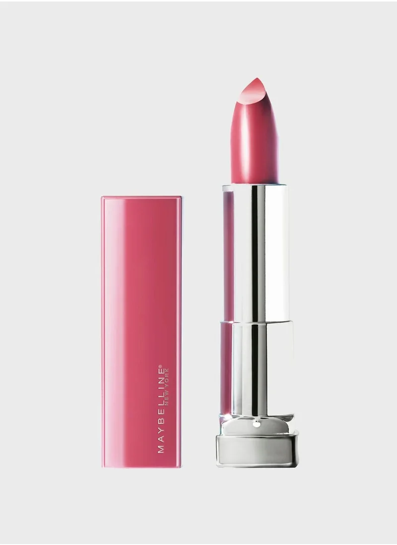 Maybelline New York lipstick in a vibrant pink shade with a glossy cream finish — from the Color Sensational range for hydrating, smooth lips.