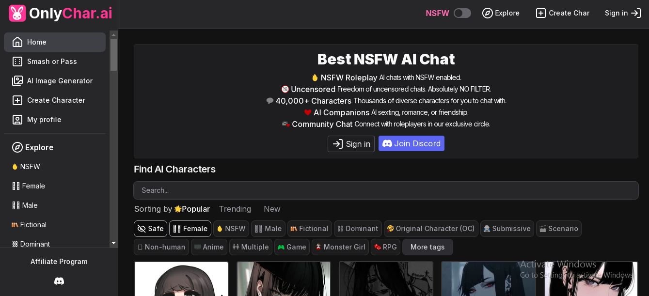 OnlyChar AI The perfect NSFW AI Sexting chatbot