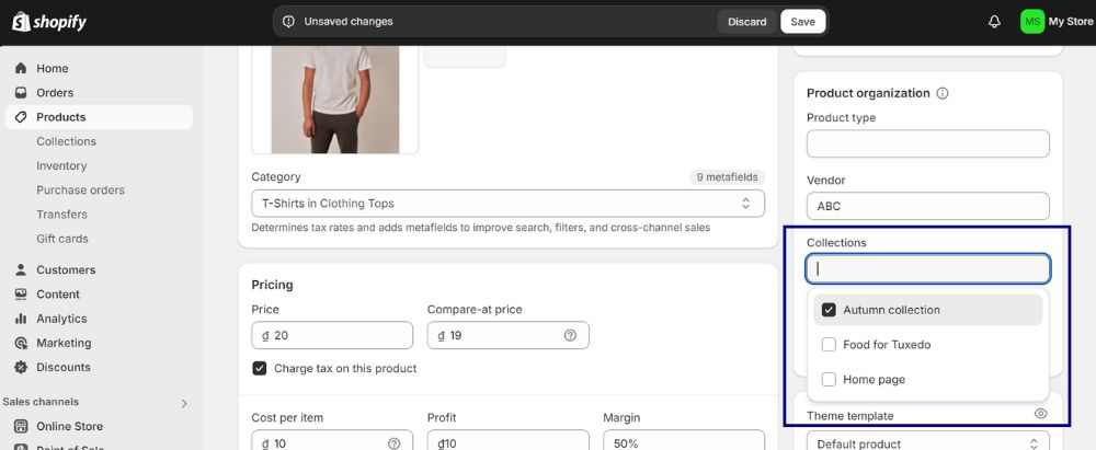 Add A Product To Existing Collections From Its Details Page on Shopify 3