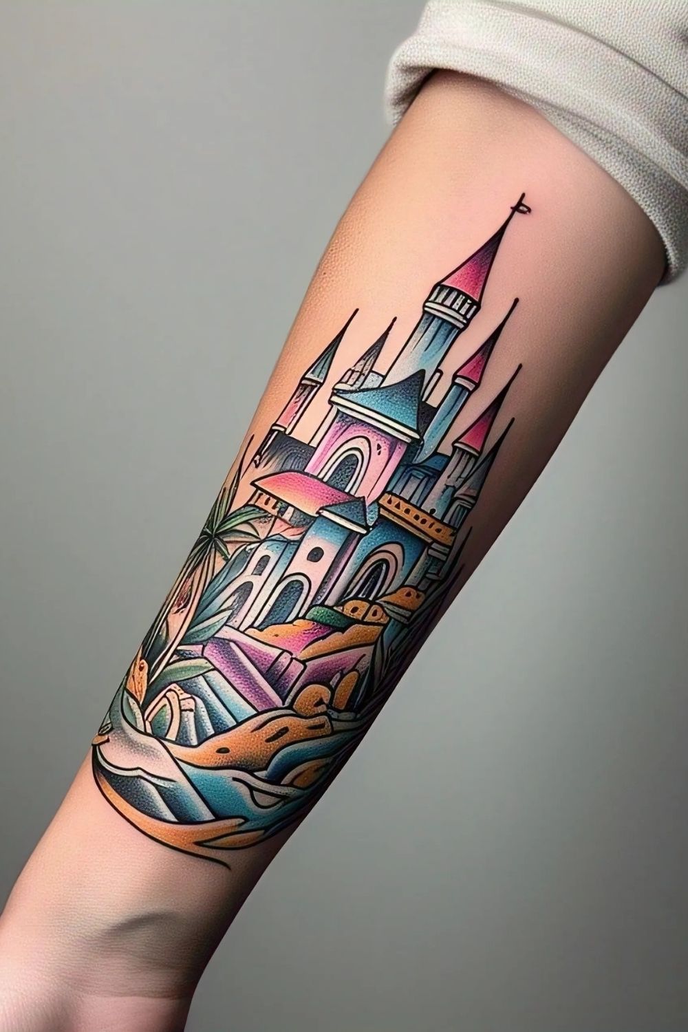 Watercolor & Abstract Castles