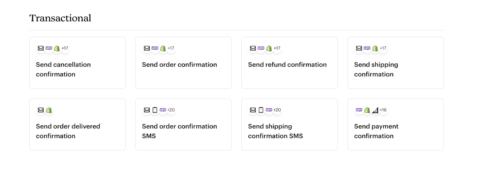 Mailchimp WooCommerce transactional emails