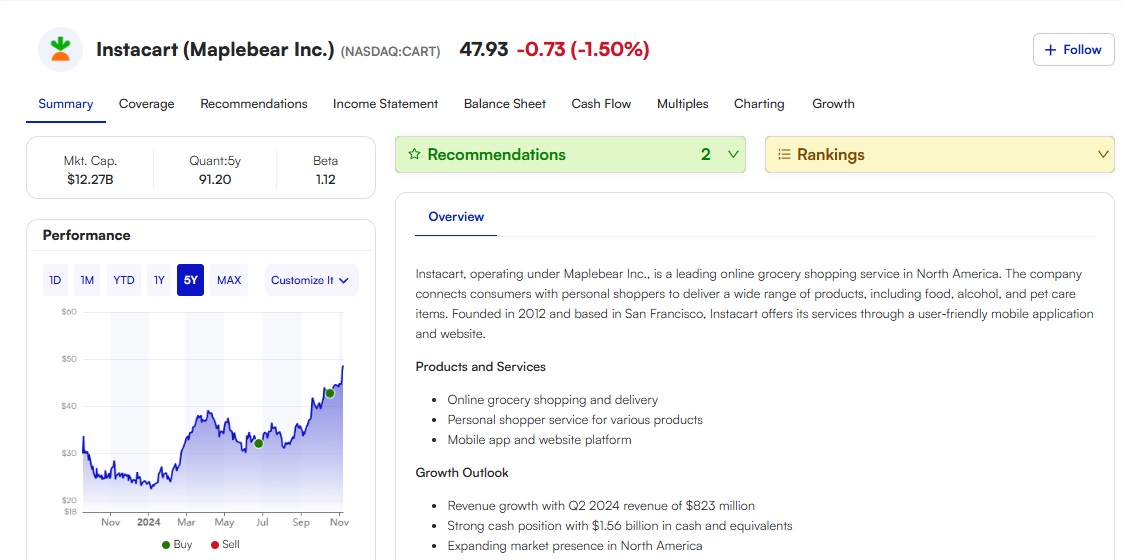 Motley Fool Instacart Stock Overview