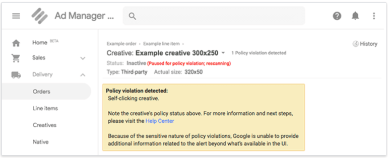 So beheben Sie Datenschutzverletzungen in GAM-Creatives