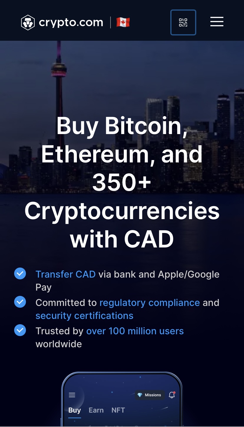 Image showing the interface of Crypto.com 