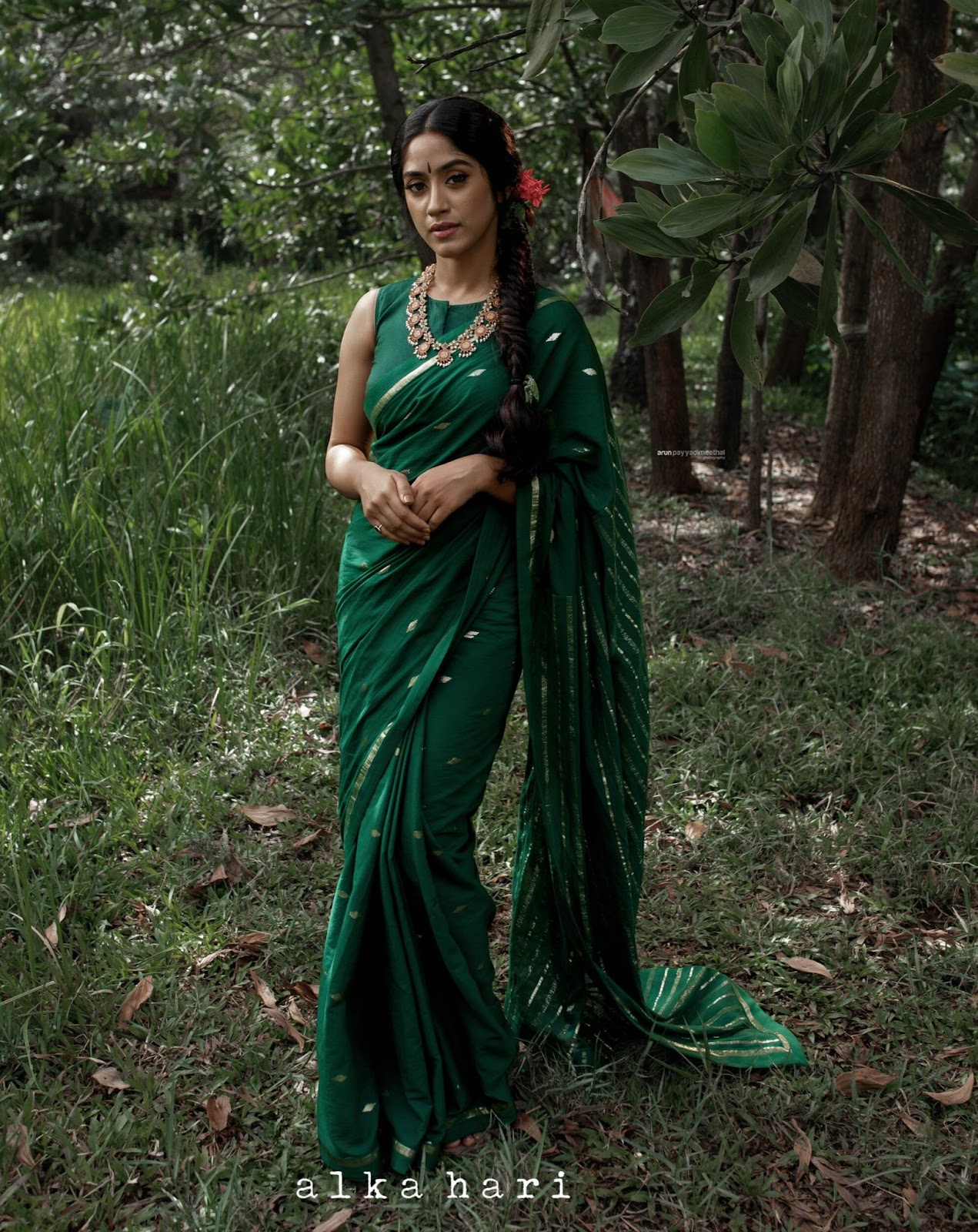 green Kasavu Saree