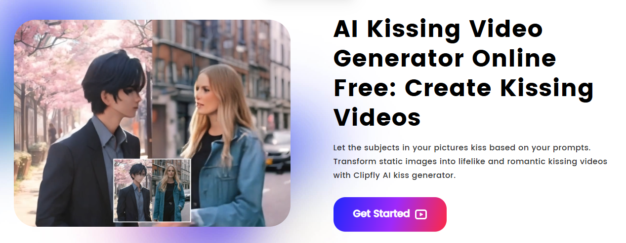 Clipfly AI - Transform Static Images into Girl Kissing Videos