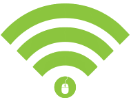 A wifi symbol with a mouse and a black backgroundDescription automatically generated