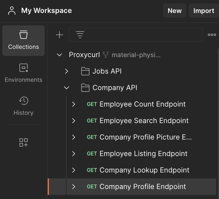 The various company-related endpoints