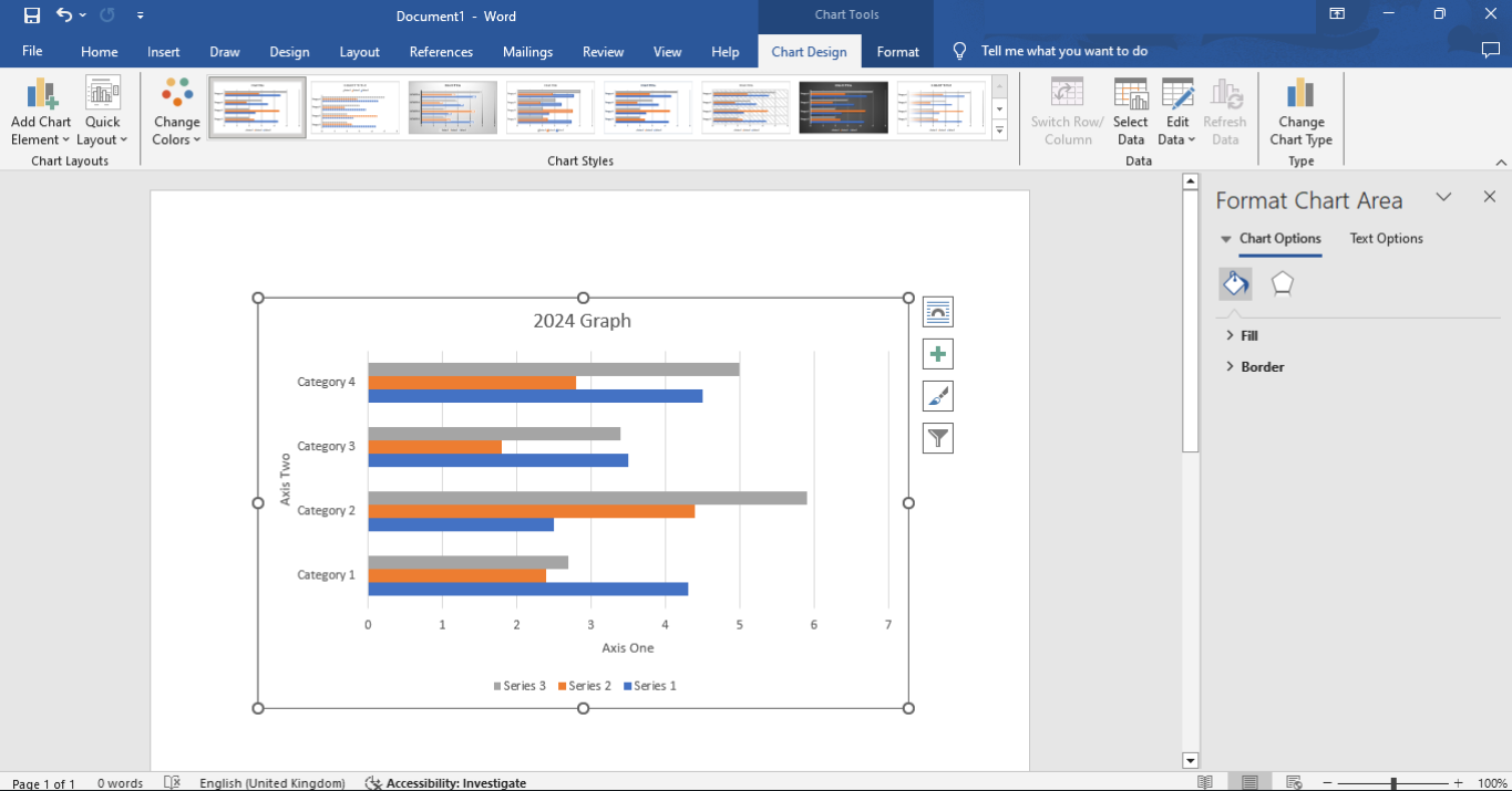 Resize and position the graph