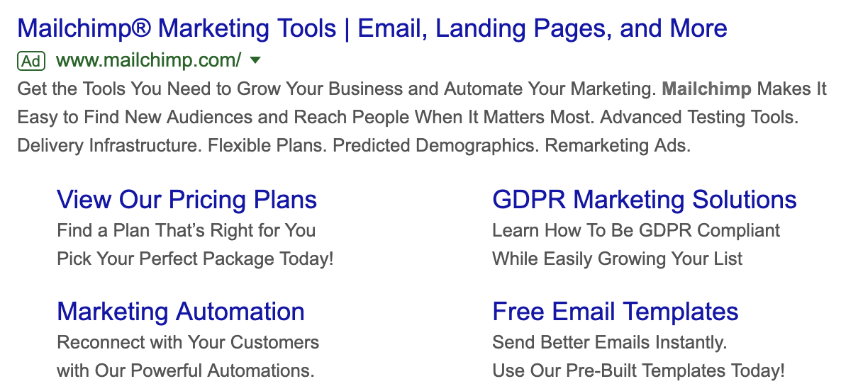 B2B Google ads example