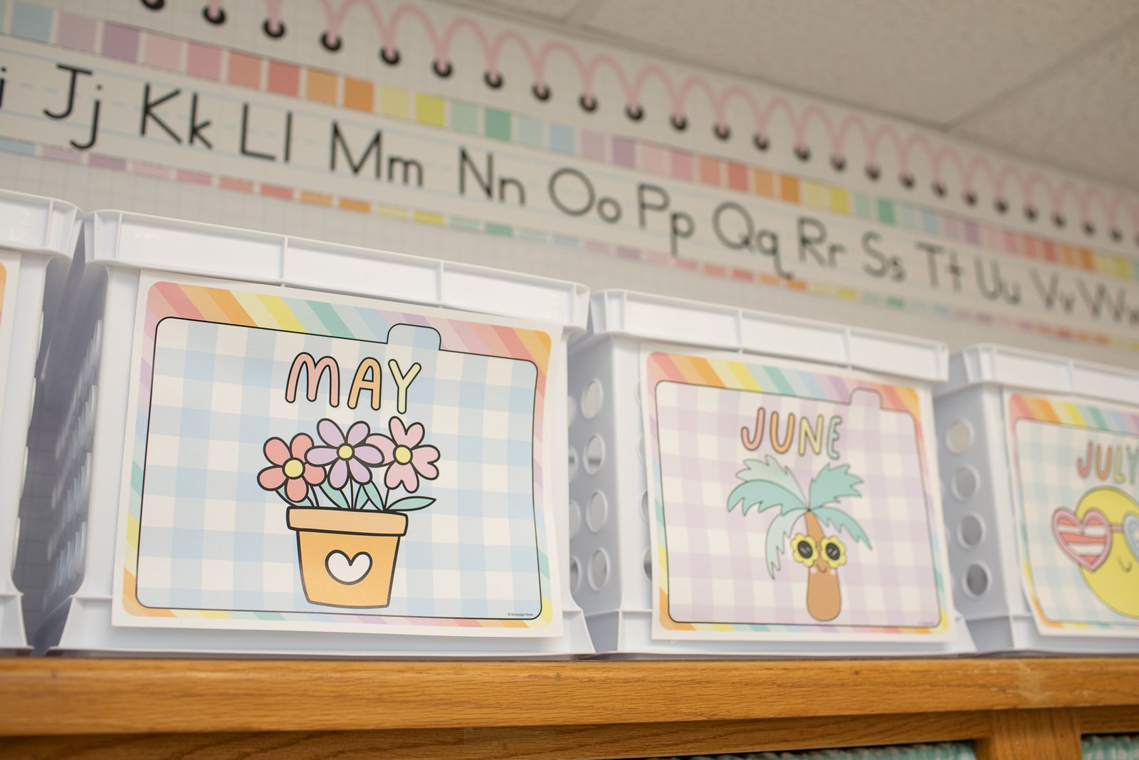 Classroom organization bins