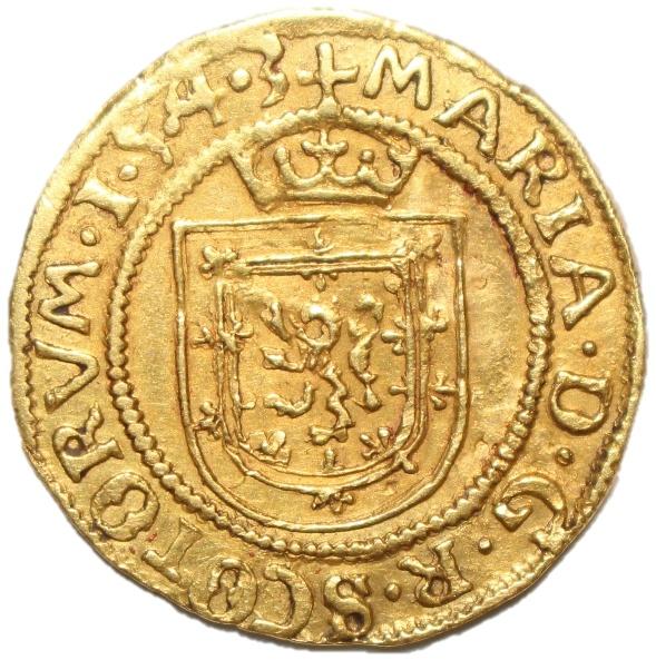 A gold coin with a crest and crown

Description automatically generated