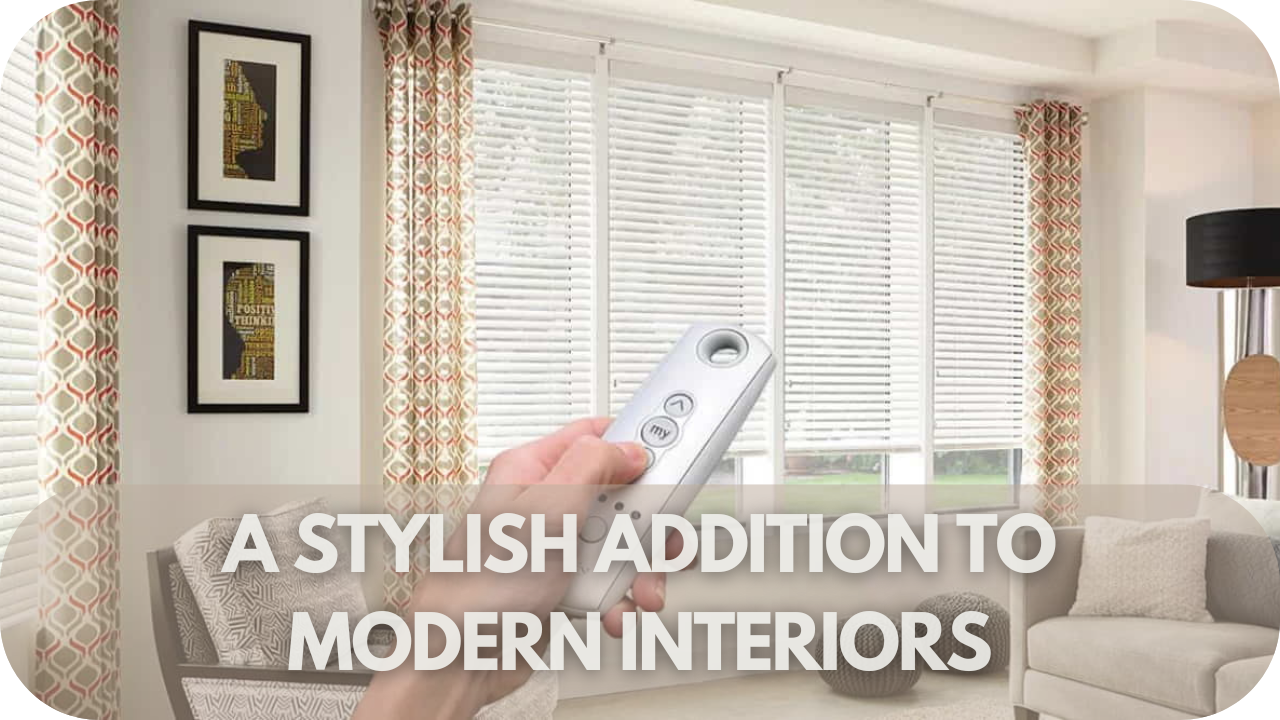 Motorised curtains add a sleek, modern touch to any stylish interior design.