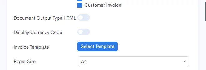 Template and Paper Size Settings 