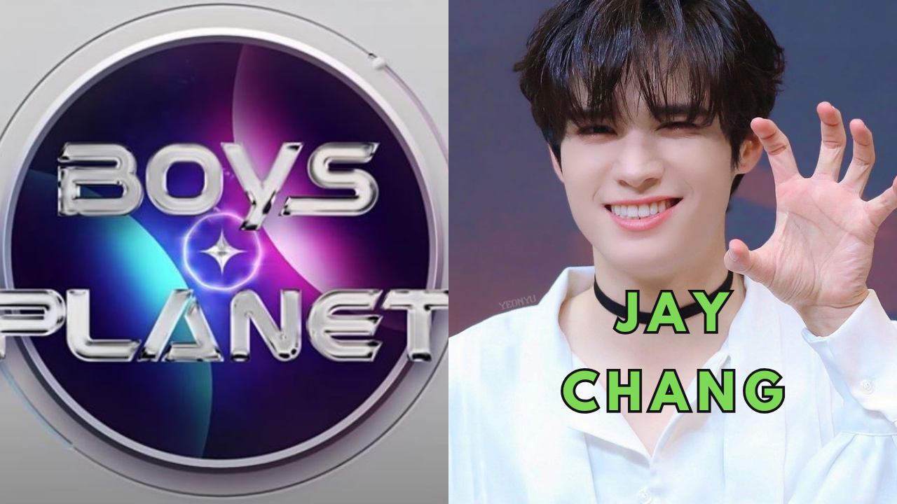 This contains an image of Boys Planet logo and a picture of Jay Chang