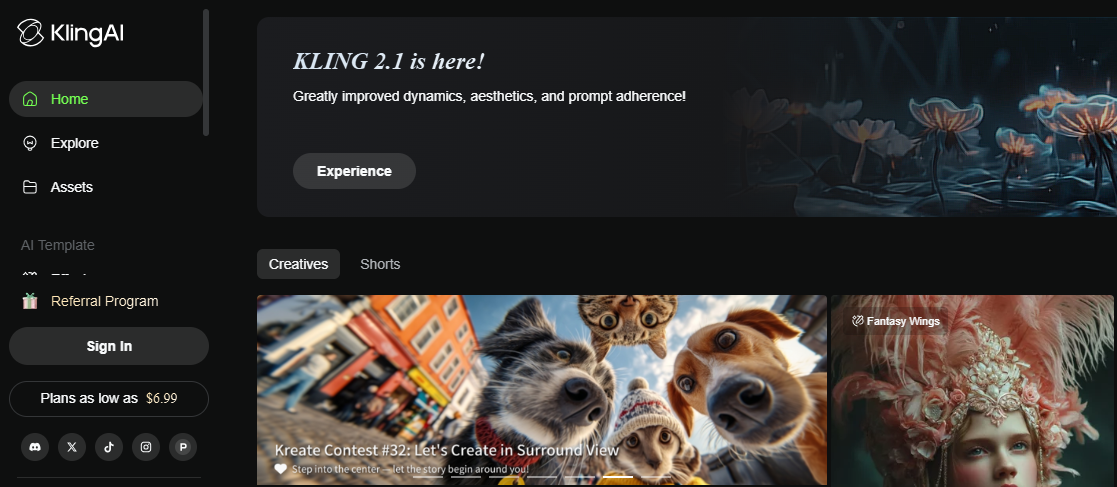 negative prompt​ kling AI interface