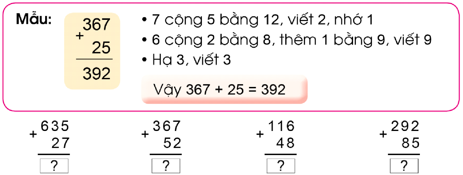 BÀI 81. PHÉP CỘNG( CÓ NHỚ) TRONG PHẠM VI 1000