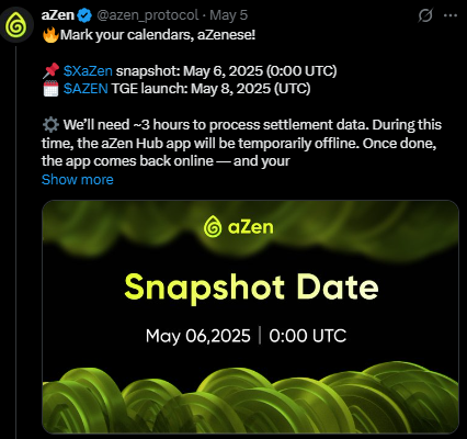 Azen snapshot date
