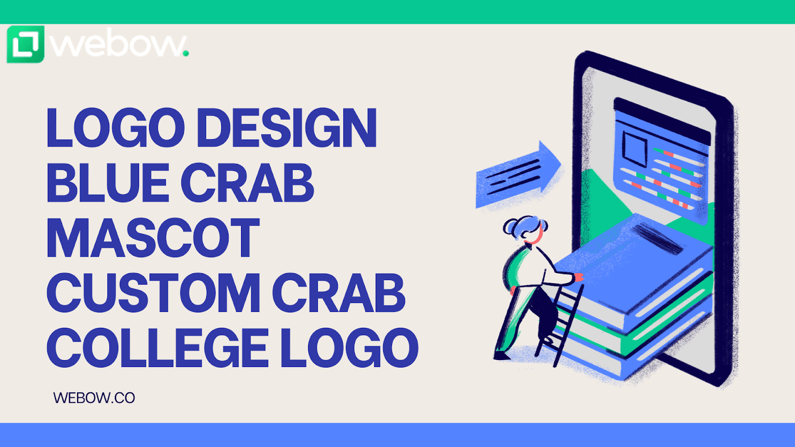 logo design blue crab mascot custom crab college logo