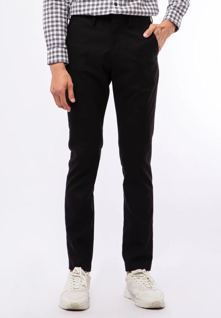 Slim Fit Formal Pants Black