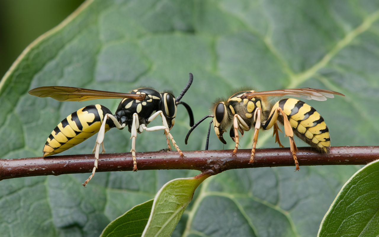 Paper wasp vs yellow jack3e5