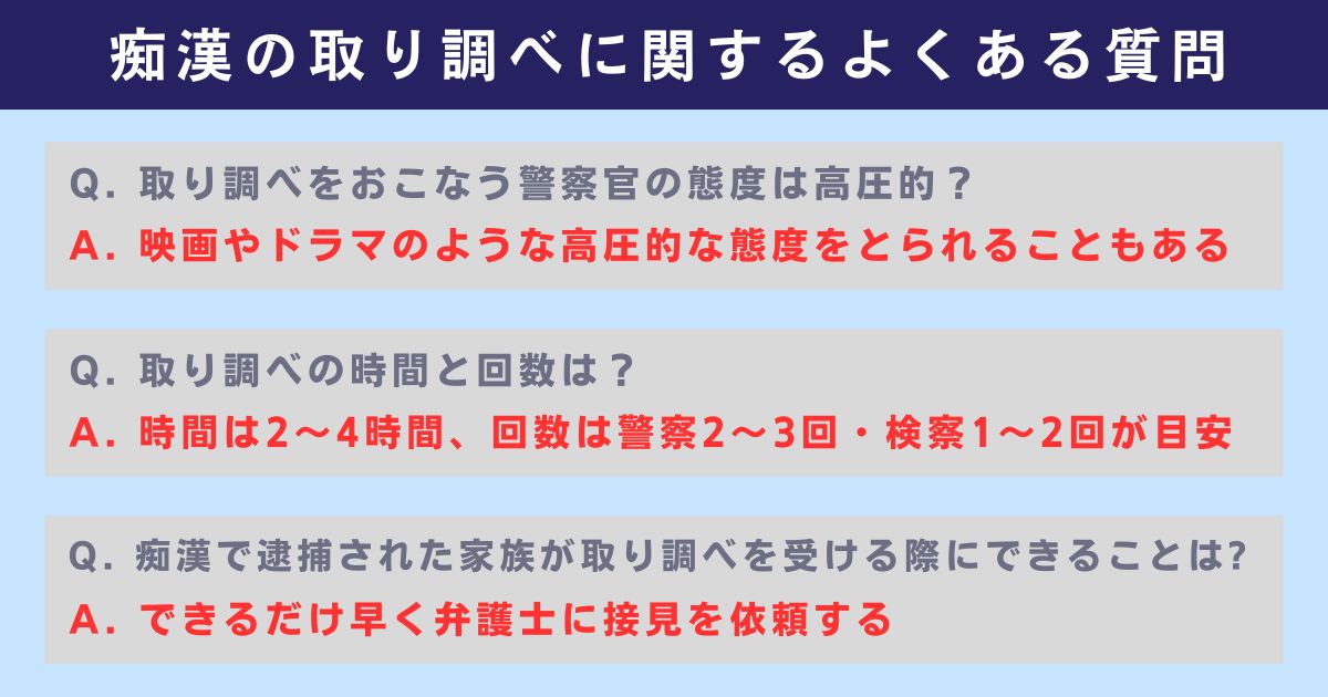 痴漢の取り調べに関するよくある質問