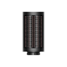 A black cylindrical object with red lights  Description automatically generated