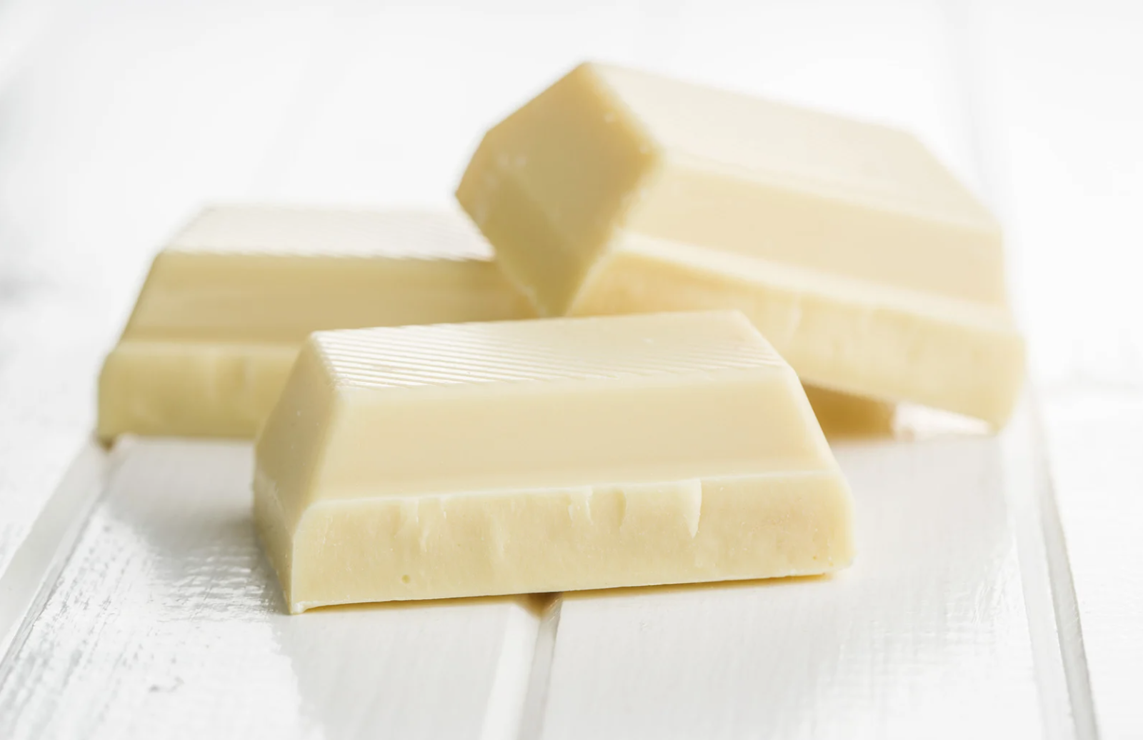 A creamy bar showing if white chocolate is real chocolate