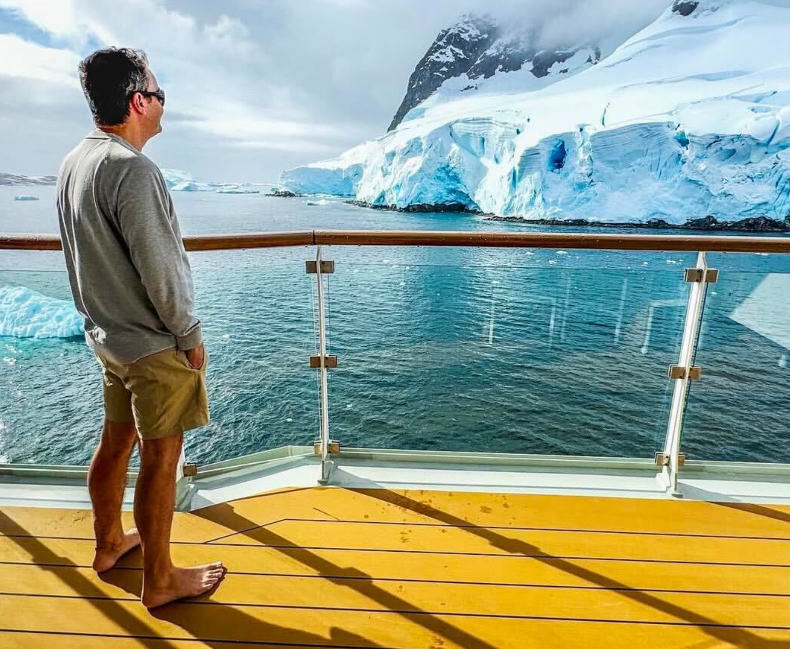 Me on the deck looking at glaciers